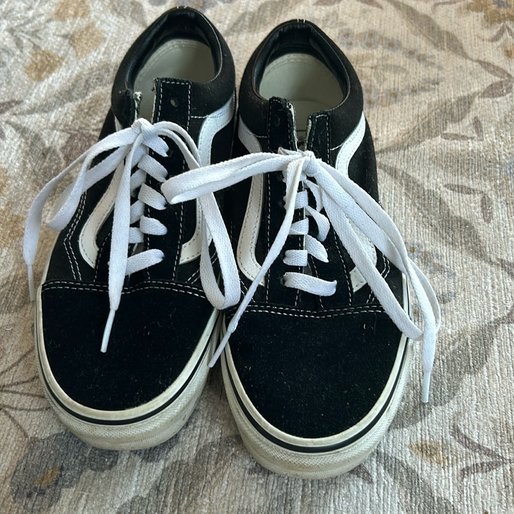 Gently used Vans black and white sneakers
